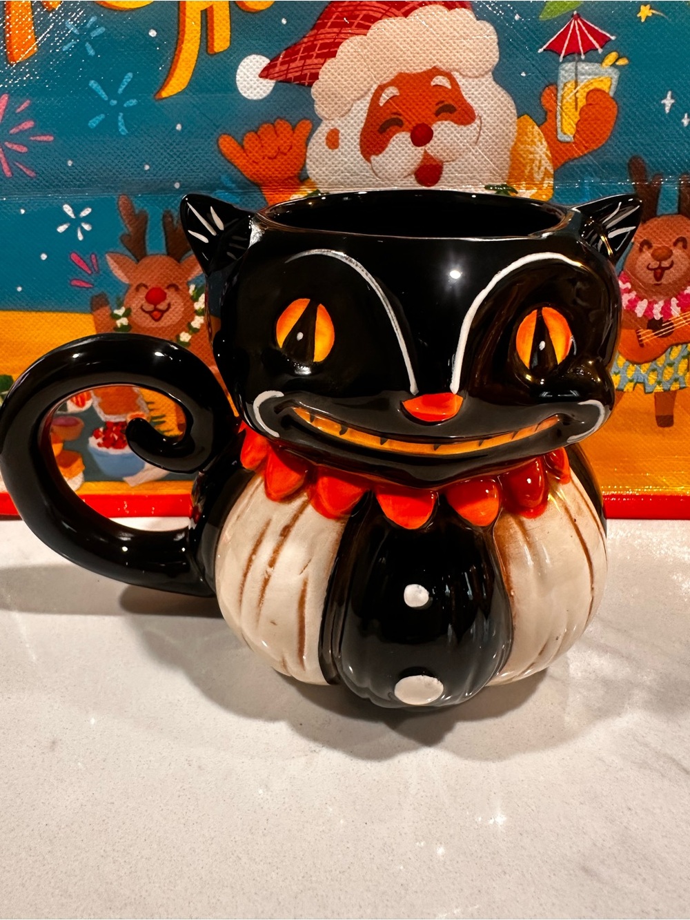 NEW Johanna Parker Ceramic Cat Mug Halloween
